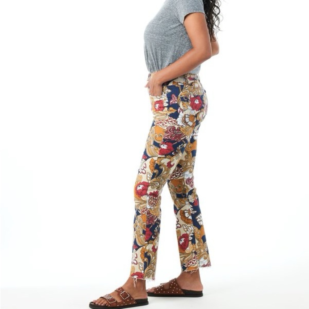 MOTHER The Hustler Ankle Fray Flowers in Her Hair - Size 27